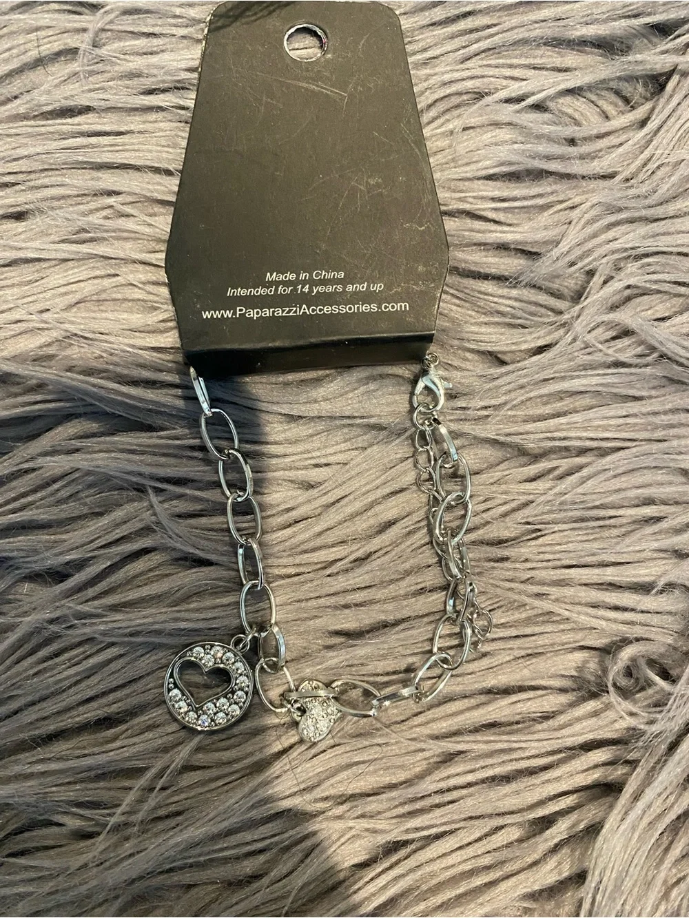 paparazzi Silver Heart Circle Charm Bracelet (one size)